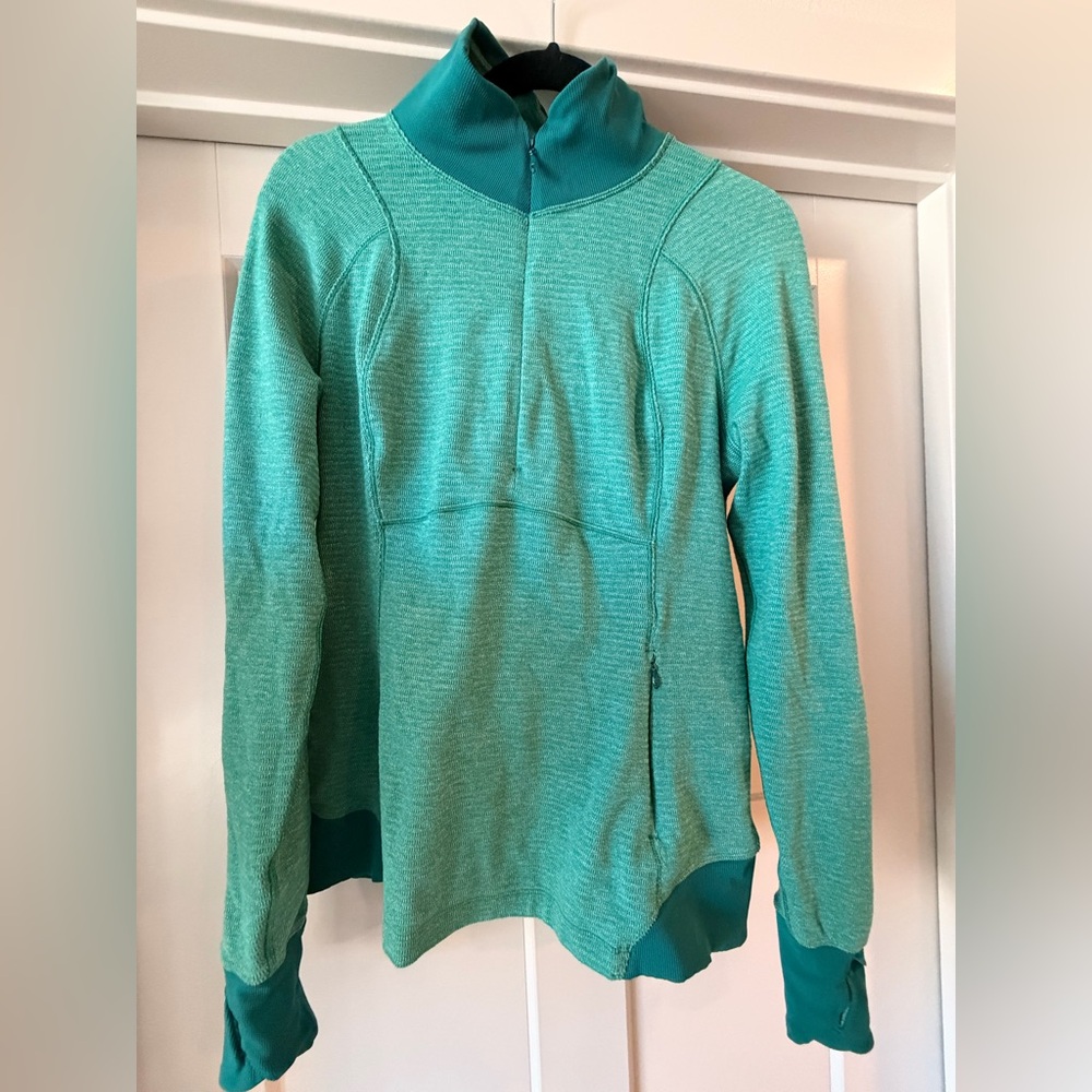 lululemon green ready to rulu half zip